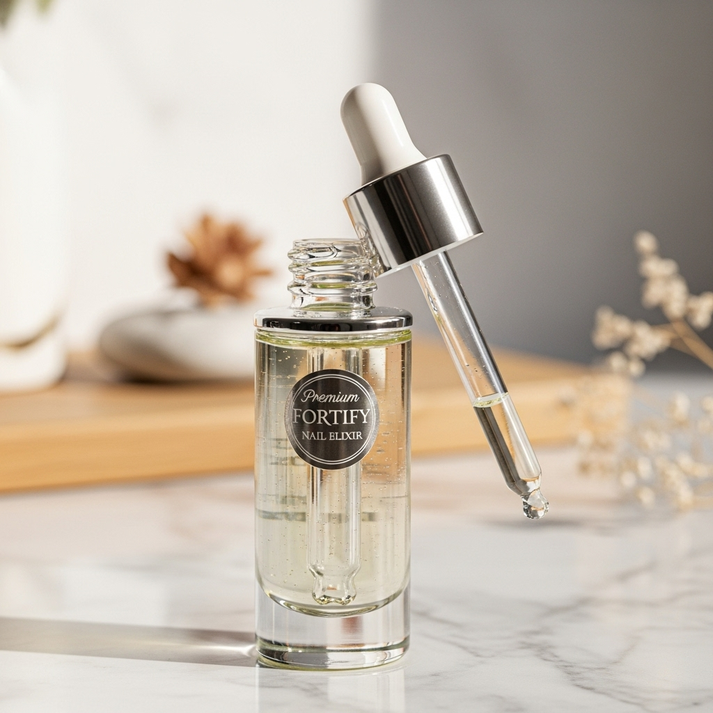 Spyxxorwhral Nail Strengthening Serum in a premium glass bottle with dropper