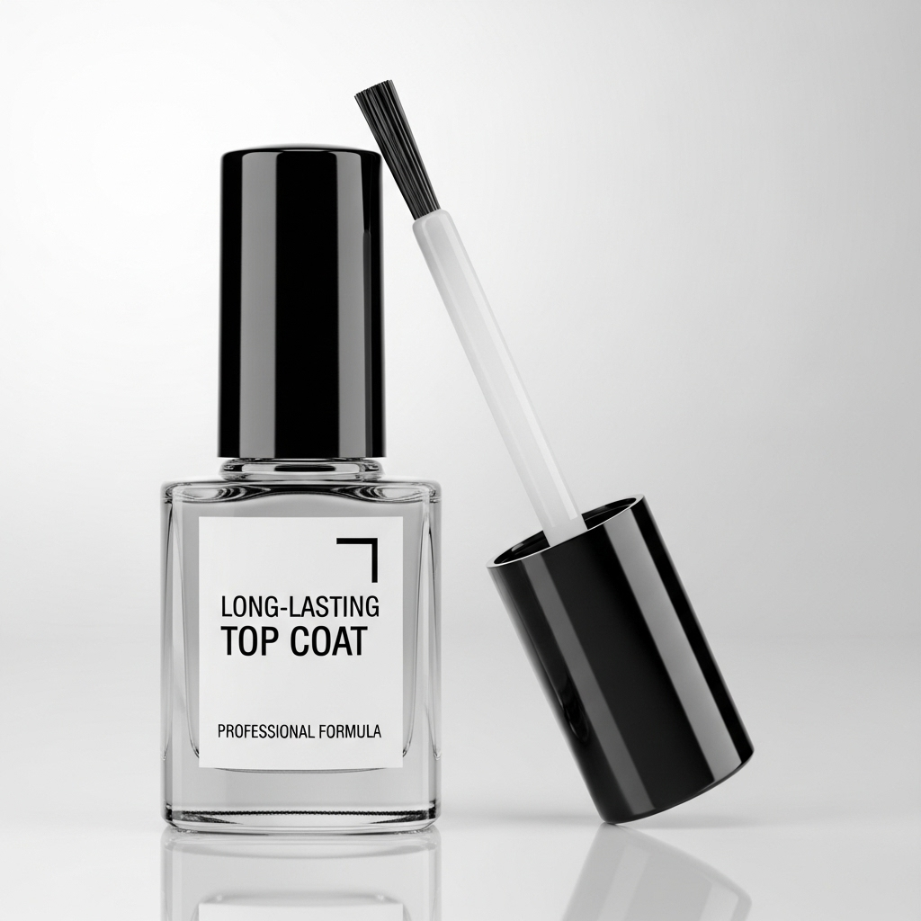 Spyxxorwhral Long-Lasting Top Coat in a sleek bottle with professional brush applicator